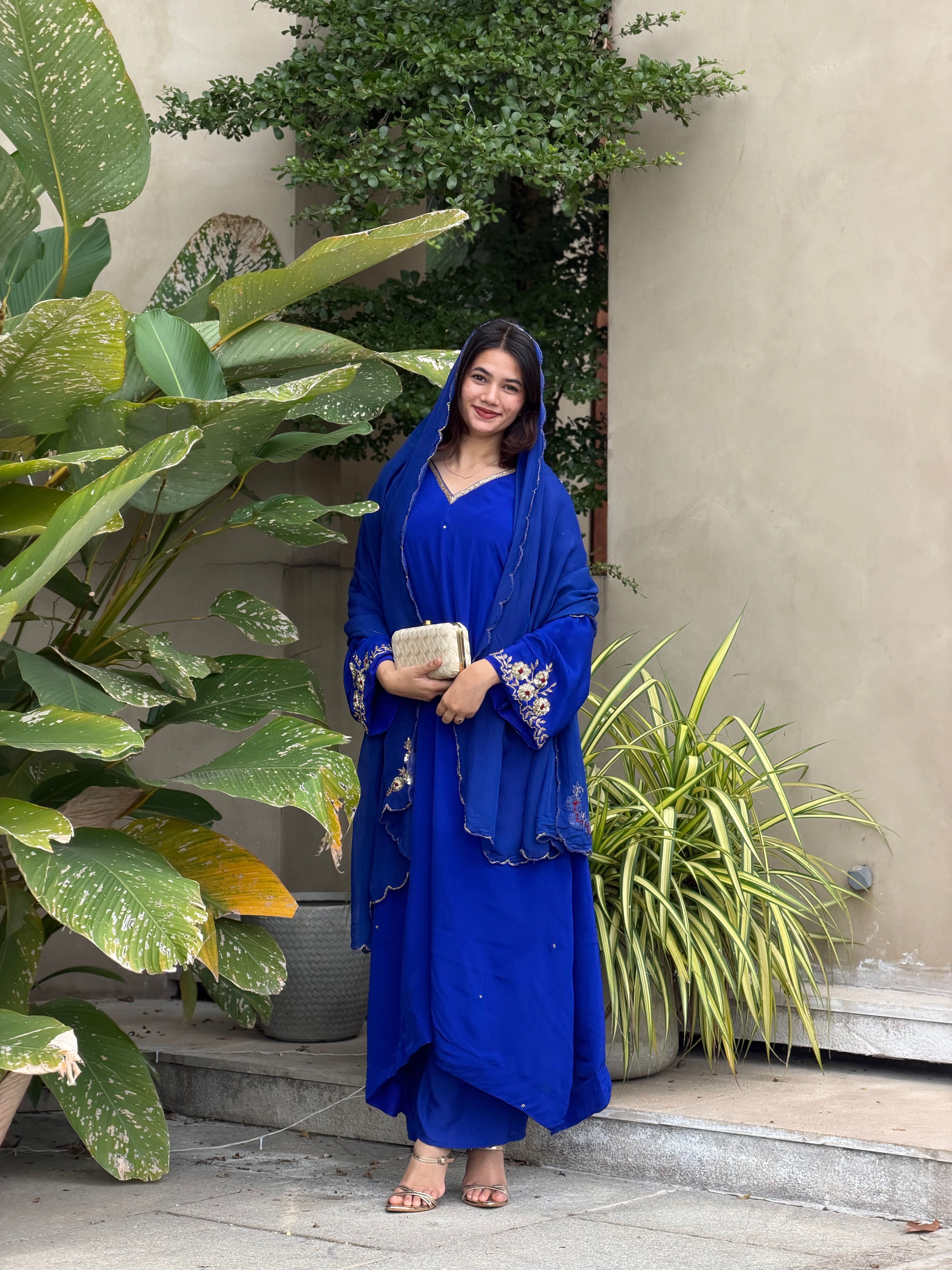 Royal Blue Partywear Suit-17078