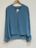 Blue v neck top - 11332