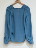 Blue v neck top - 11332