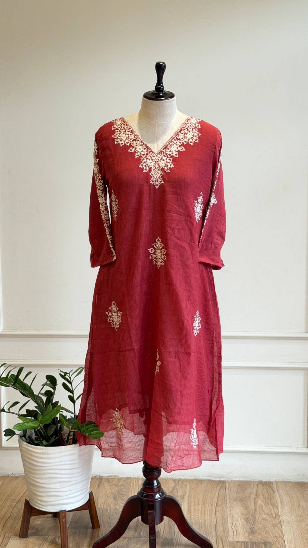 Thread Embroidered Anarkali Suit-A17006