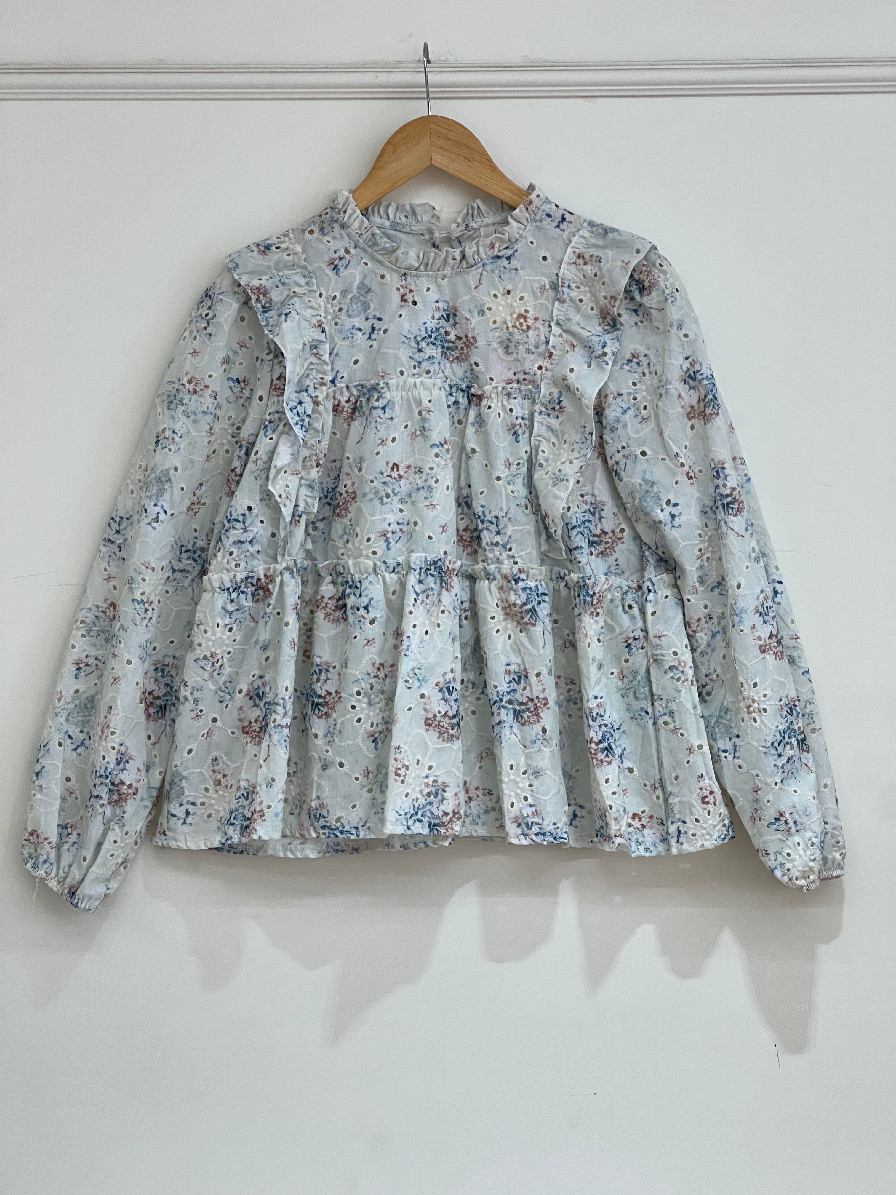 Green floral top - 14606 C