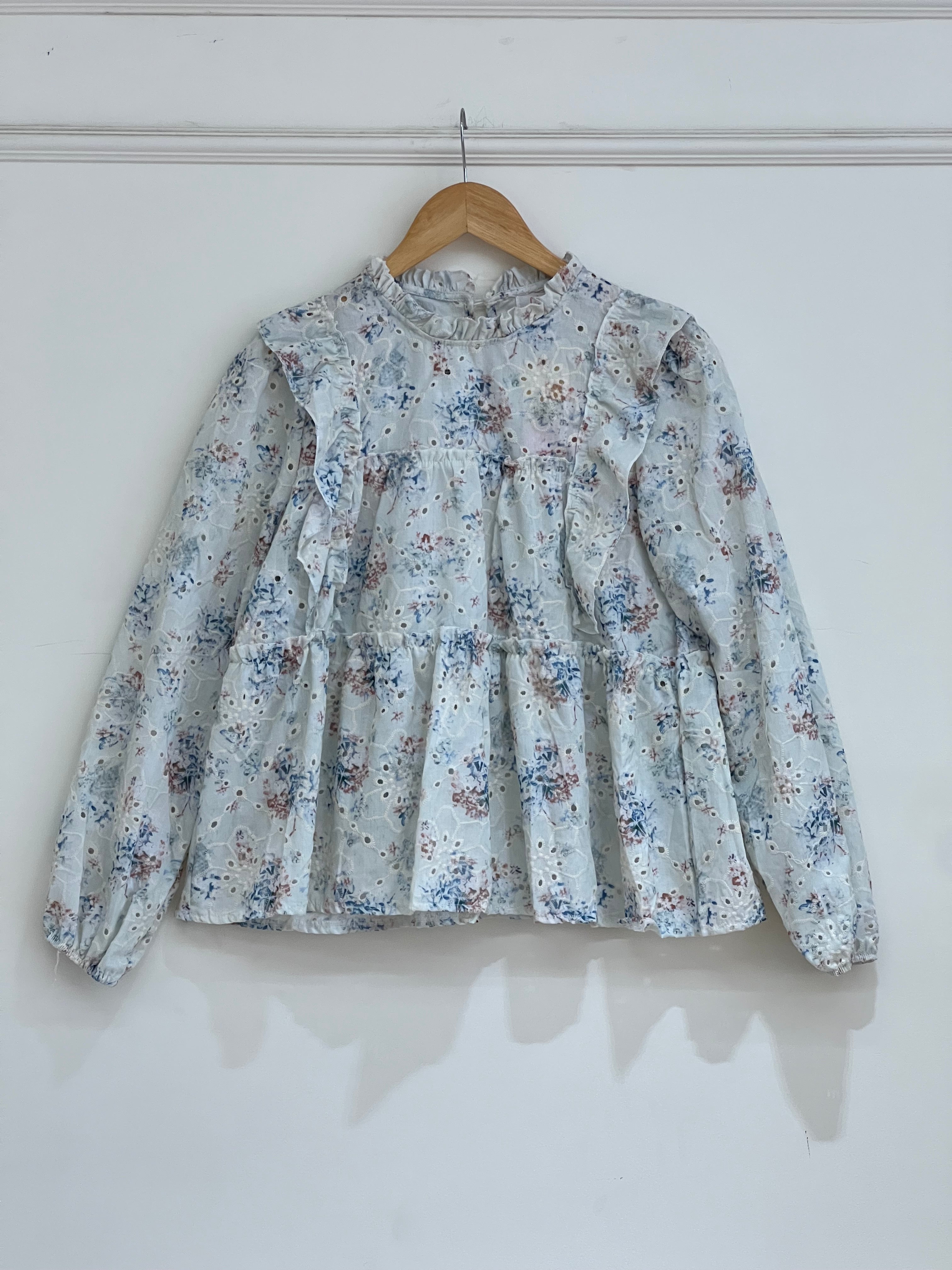 Green floral top - 14606 C