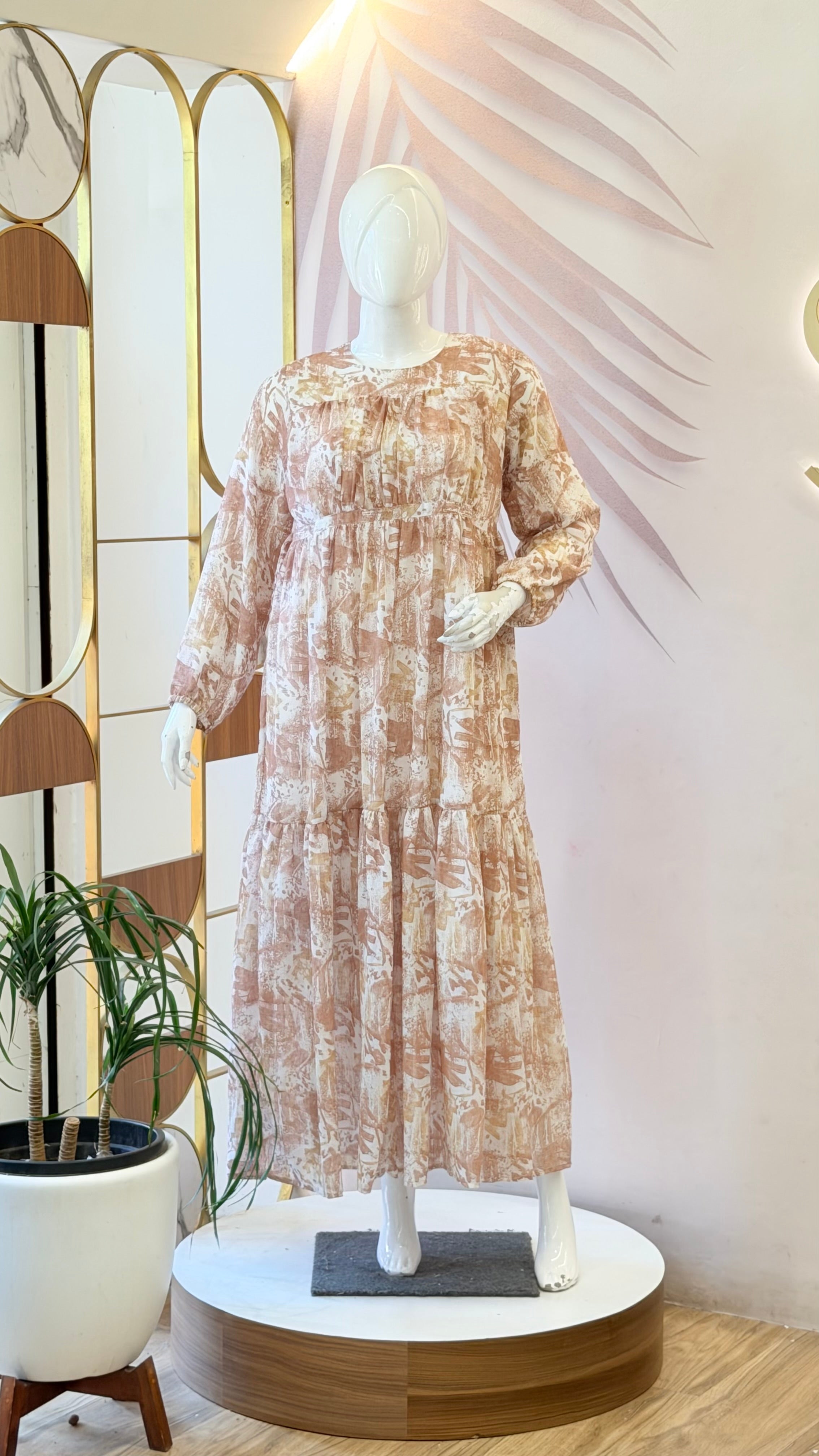 Mauve tiered maxi dress - 15116