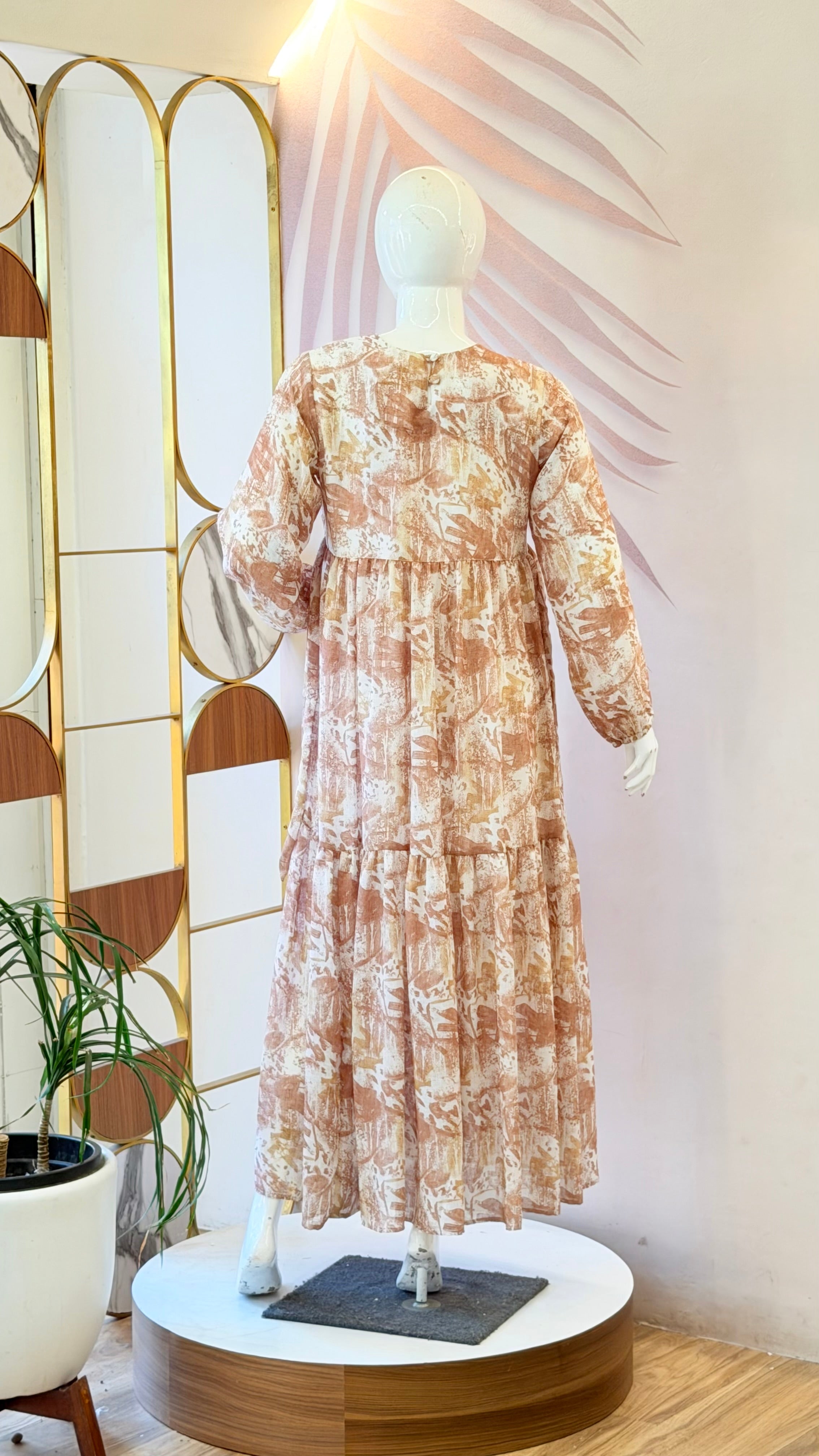 Mauve tiered maxi dress - 15116