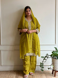 Mehandi green palazzo set - 15287