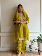 Mehandi green palazzo set - 15287