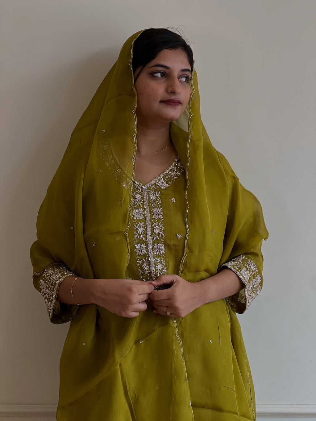 Mehandi green palazzo set - 15287