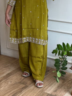 Mehandi green palazzo set - 15287