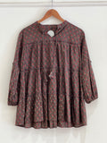 Brown tiered kurti - 15516