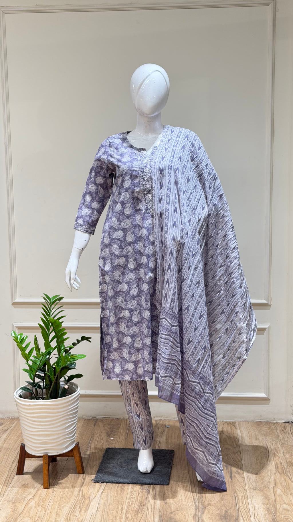 Lavender cotton suit - 15540