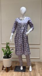 Lavender cotton suit - 15540