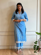 Skyblue lace co ord set - 15613