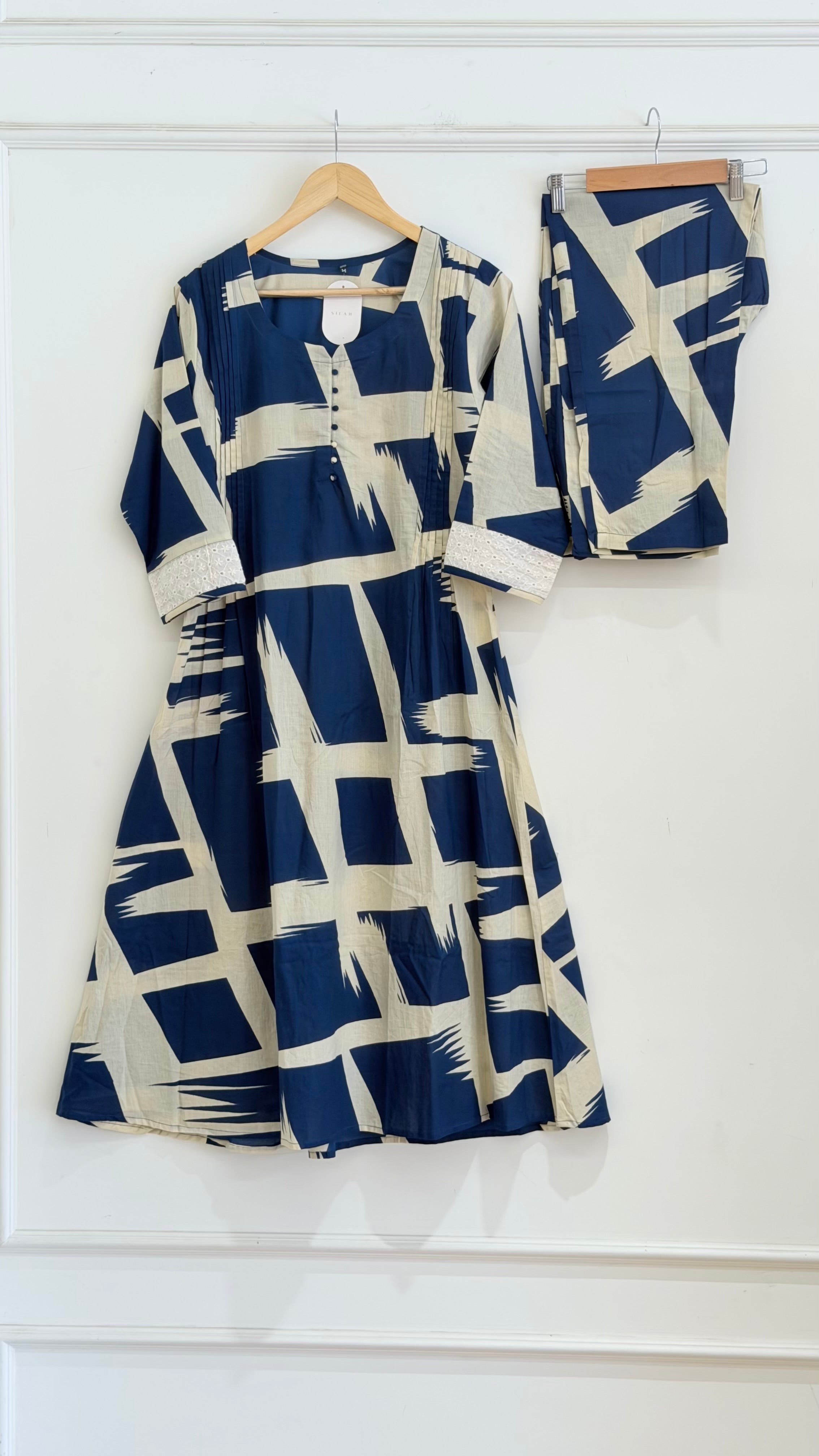 Blue A line co ord set - 15647