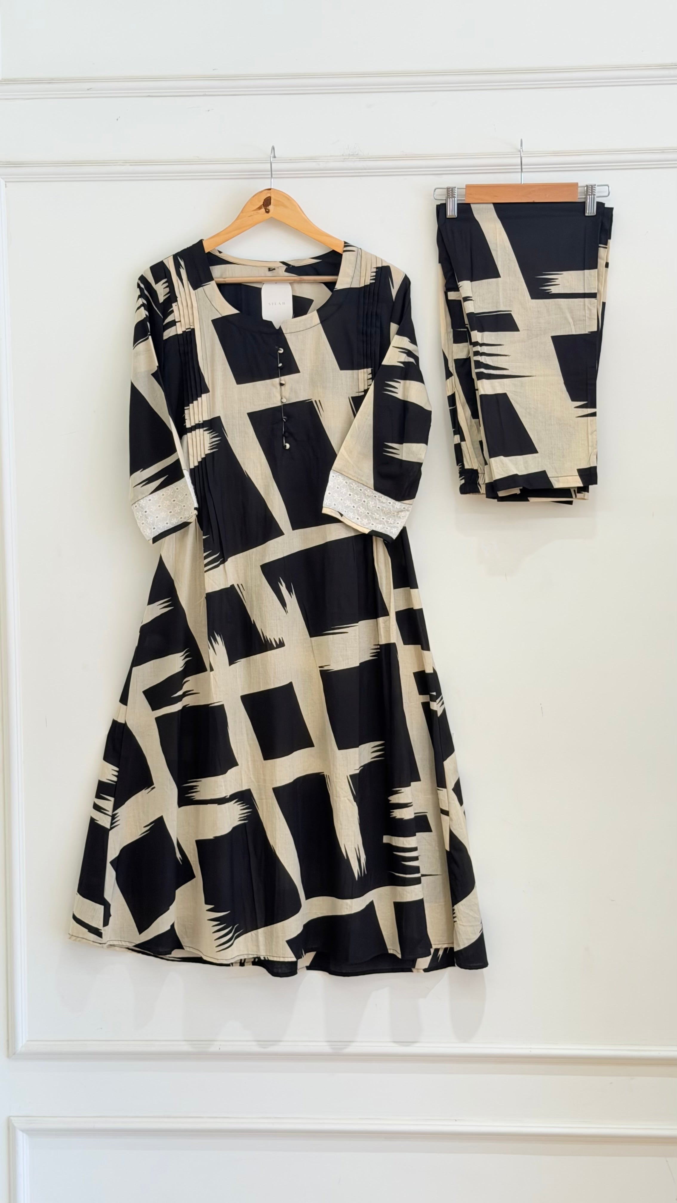 Black A line co ord set - 15647