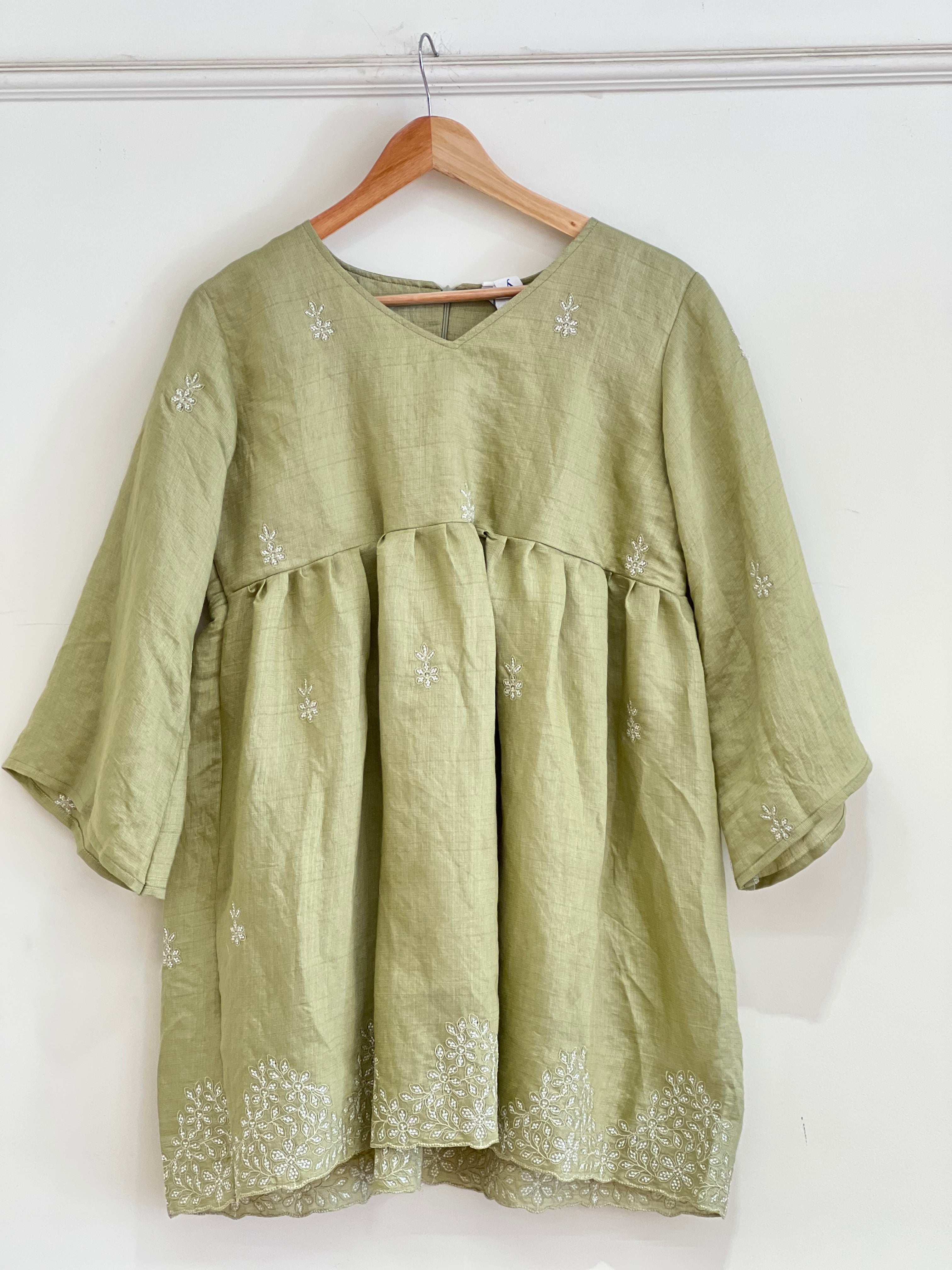 Green floral kurti - 15714