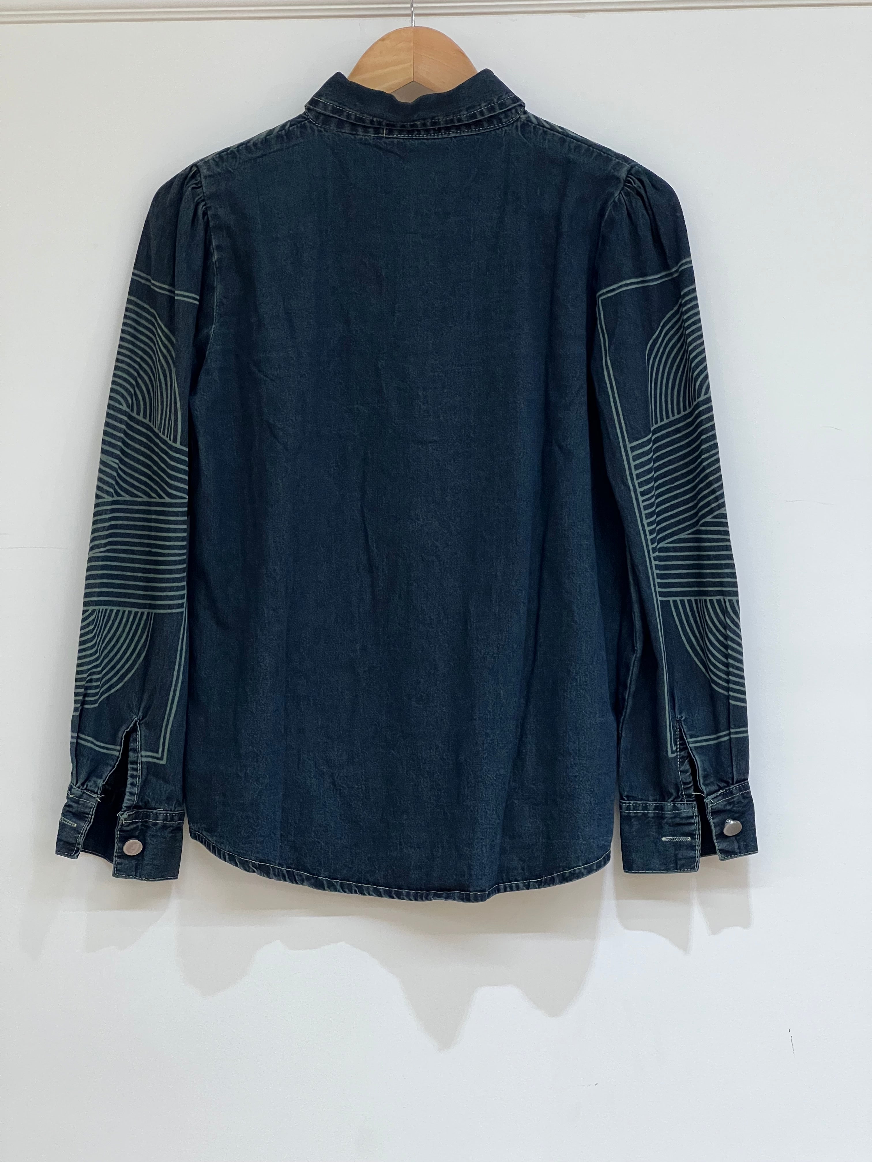 Green denim printed shirt - 15823
