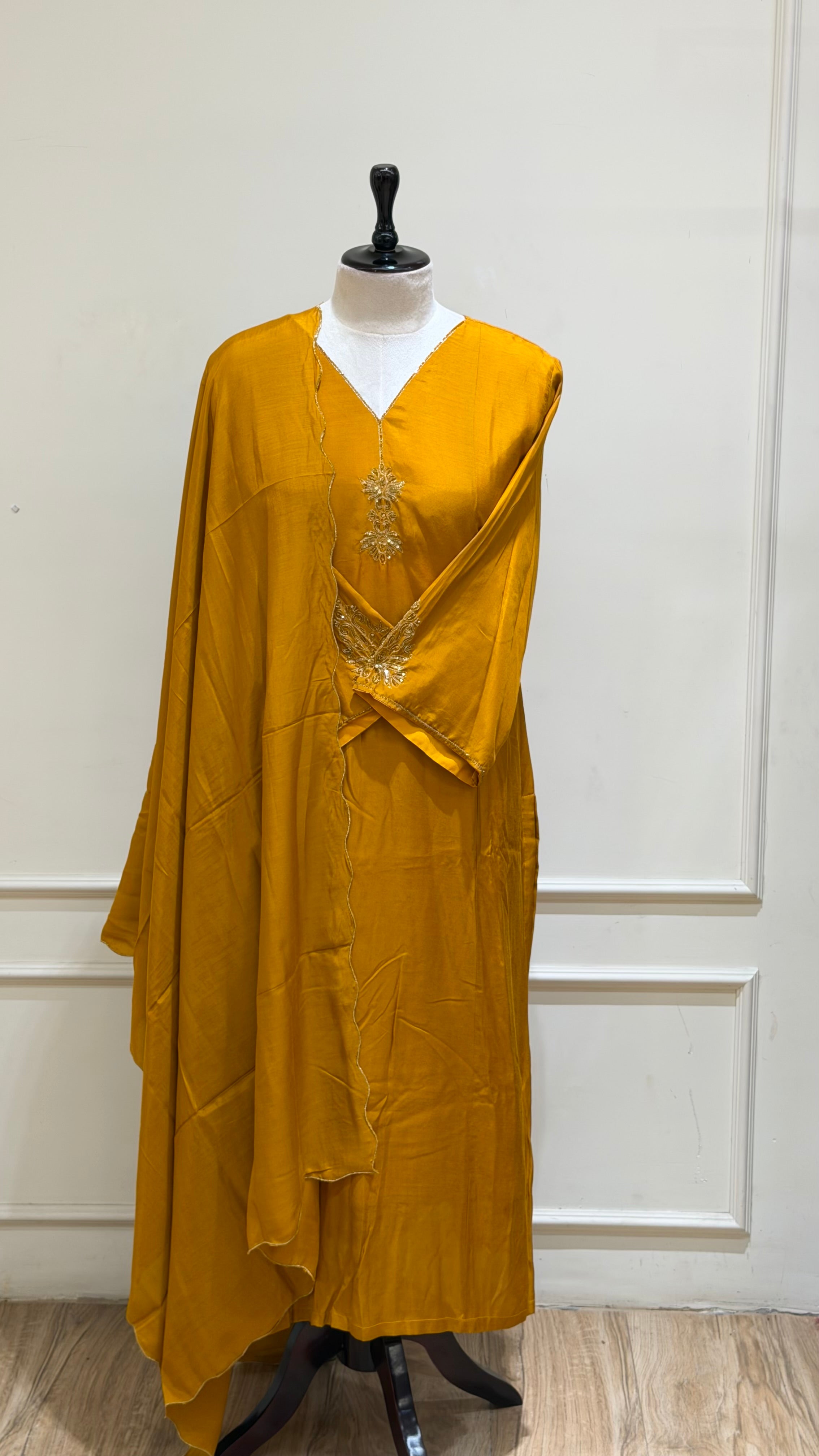Mustard yellow salwar suit - 15834