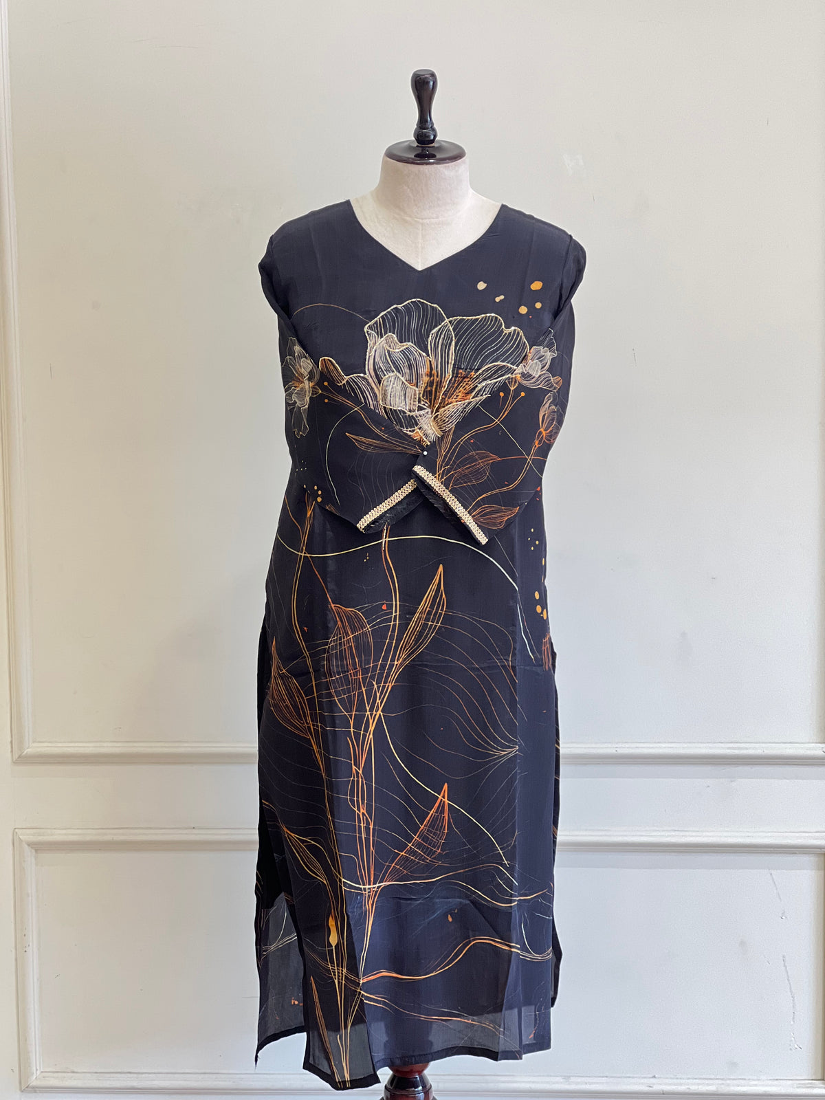 Black digital print suit - 15919