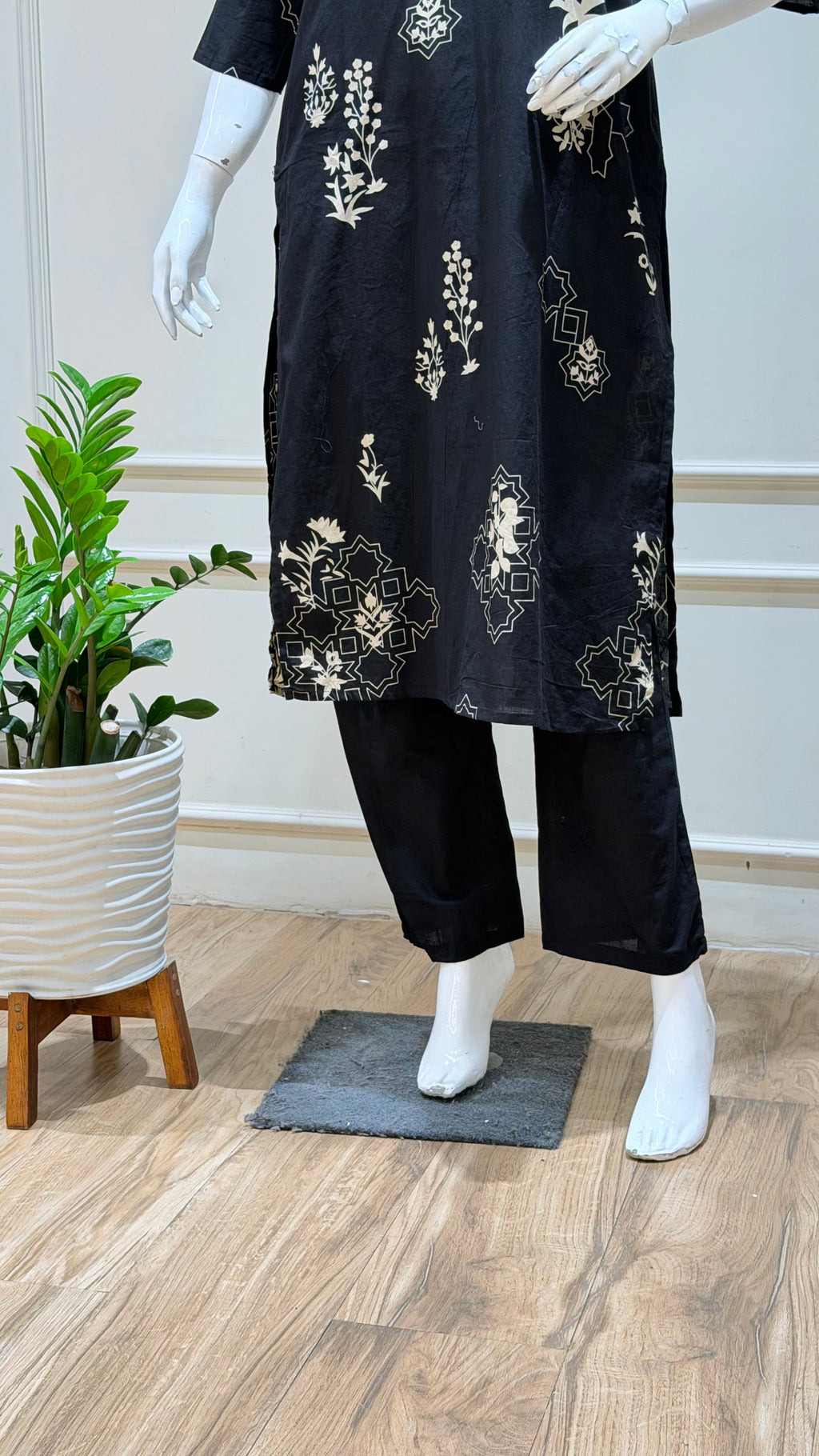 Black kurta set - 15933