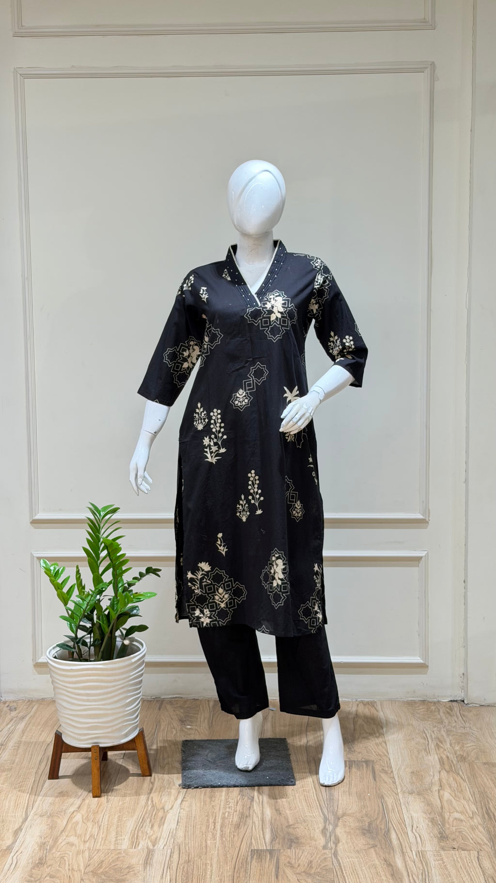 Black kurta set - 15933