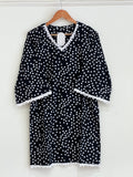 Black polka lace kurti - 15935