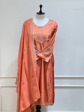 Orange handworked suit - 15937
