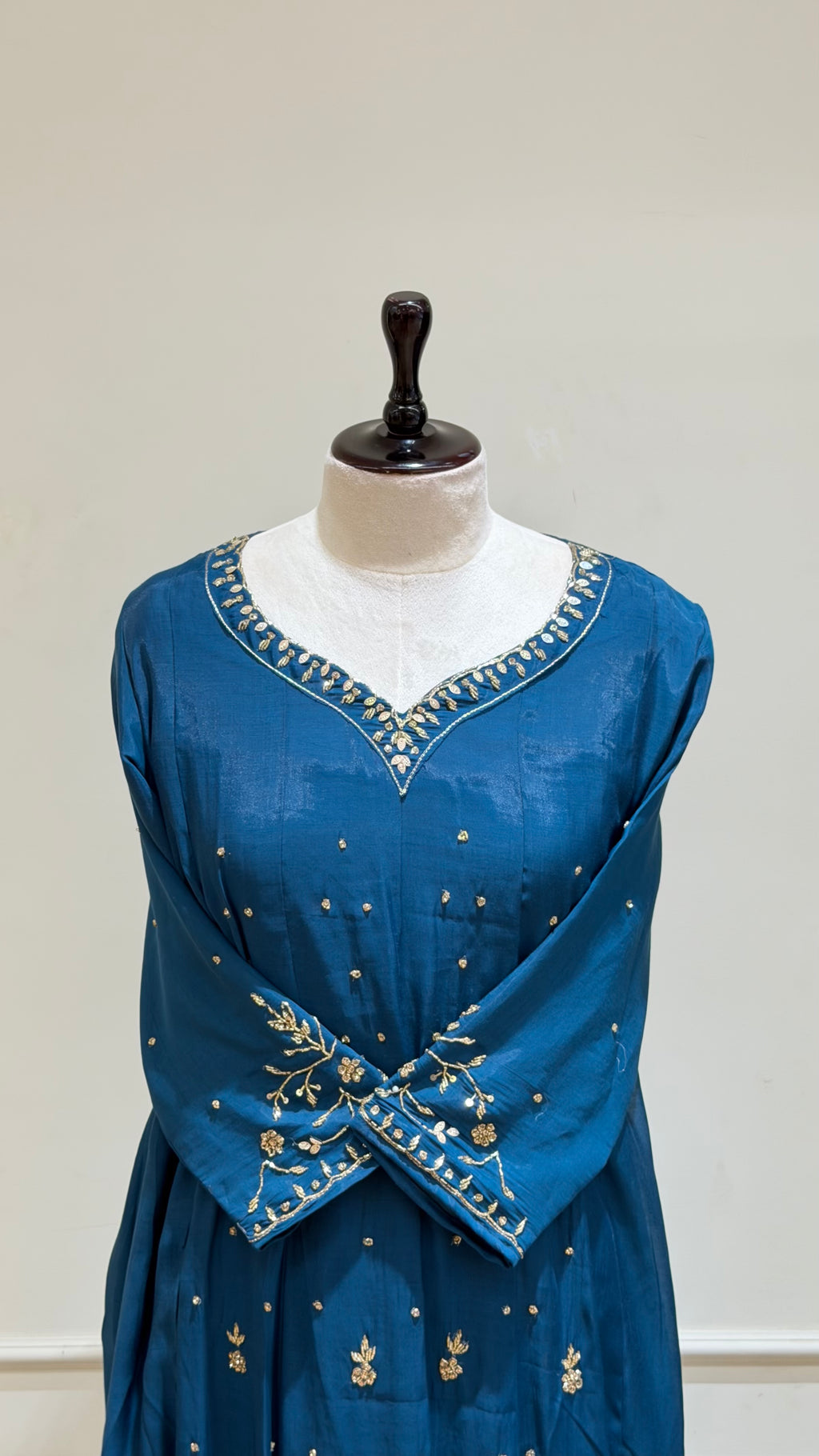 Peacock blue anarkali - 15950