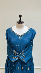 Peacock blue anarkali - 15950