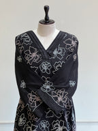 Black thread embroidered suit - 15954