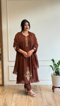 Brown handwork suit - 15968