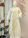 Off white schiffli dress - 15988