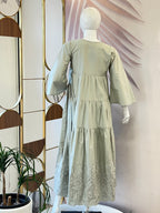 Mint green schiffli dress - 15988