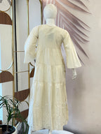 Off white schiffli dress - 15988