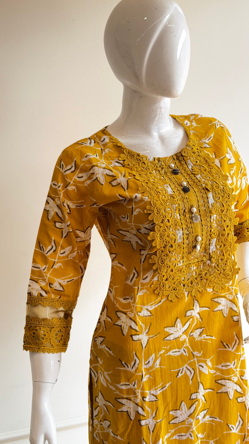 Yellow cotton suit - 16006