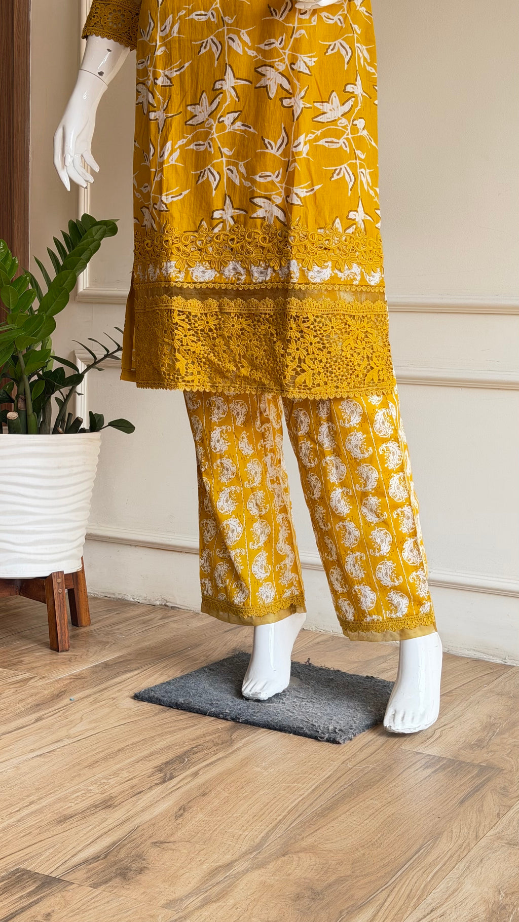 Yellow cotton suit - 16006