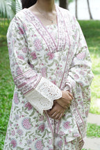 Offwhite floral anarkali - 16057