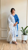 Blue embroidered kurta set - 16112