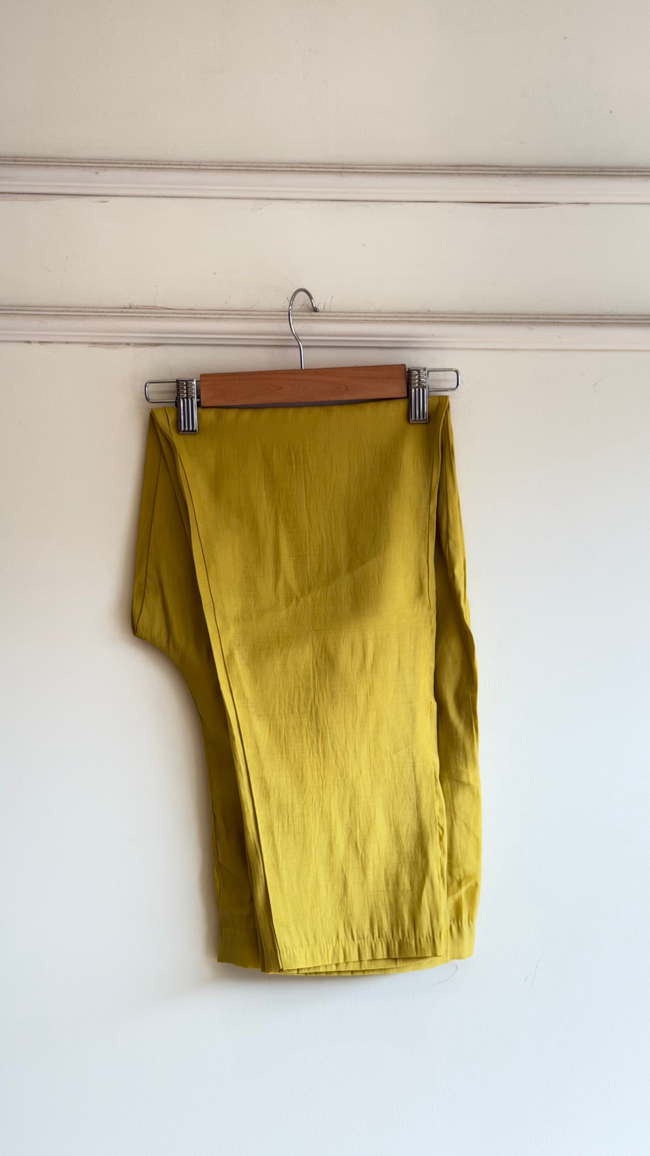 Yellow floral a line suit - 16143