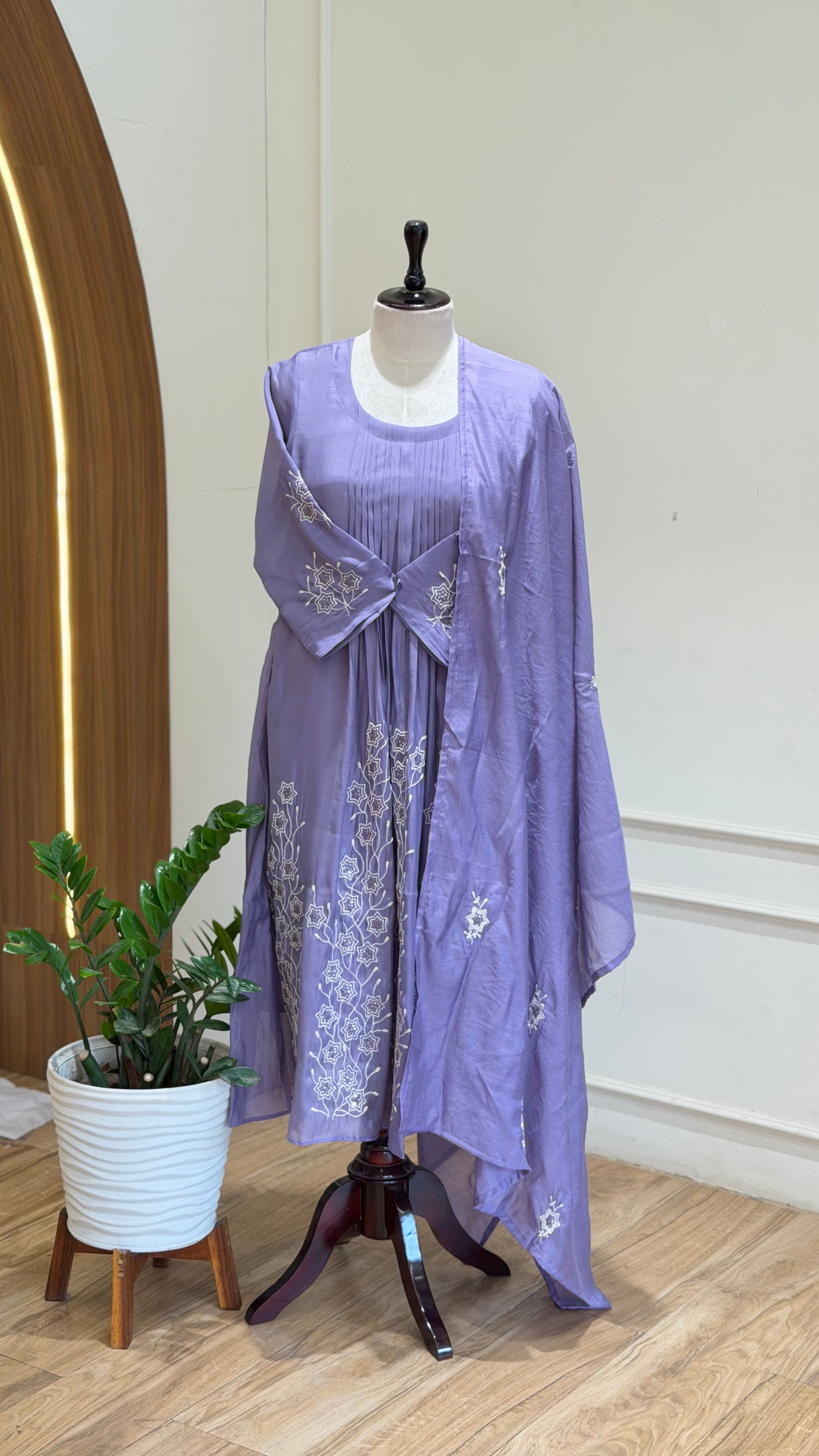 Lavender embroidered suit - 16146