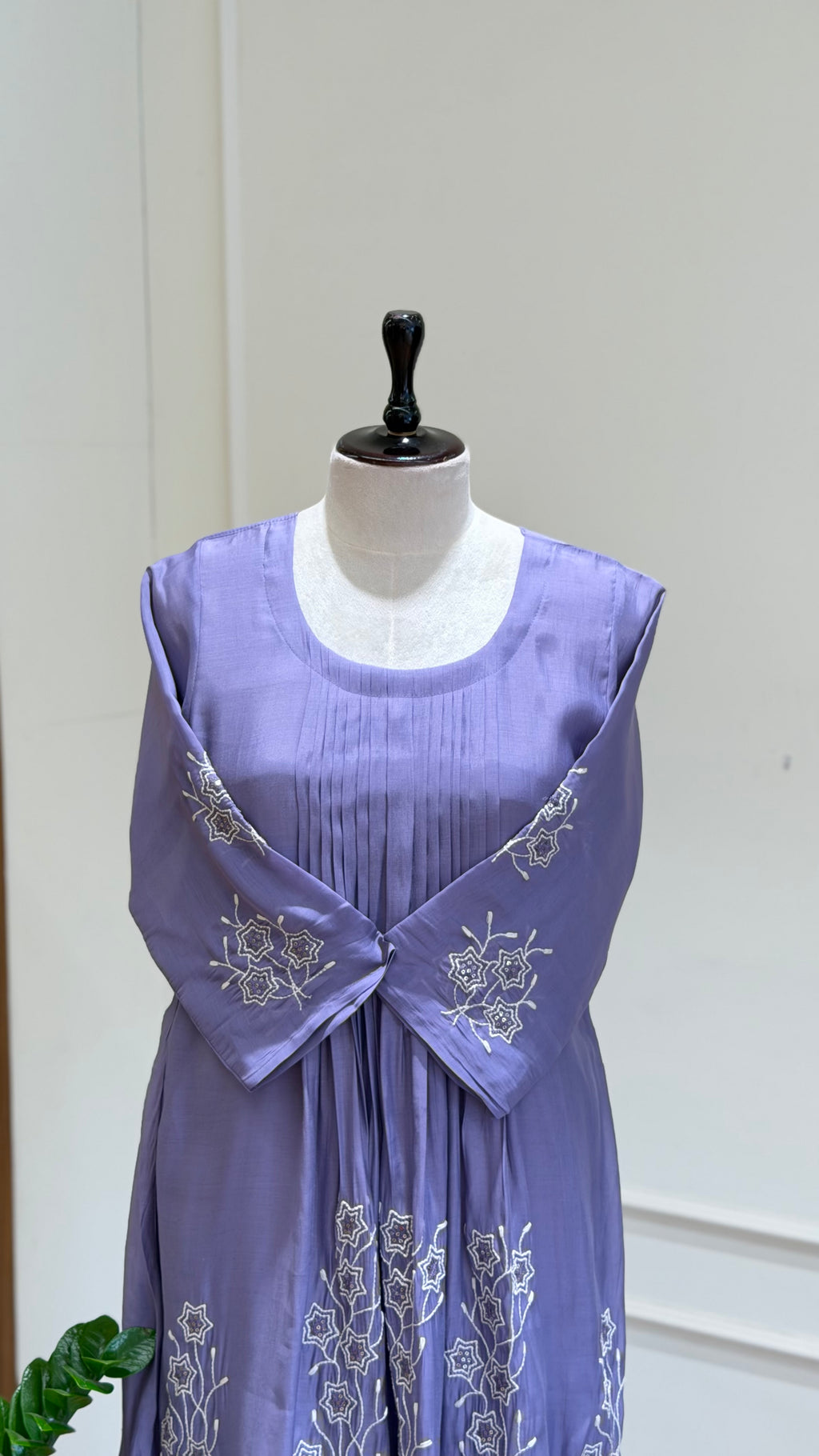 Lavender embroidered suit - 16146