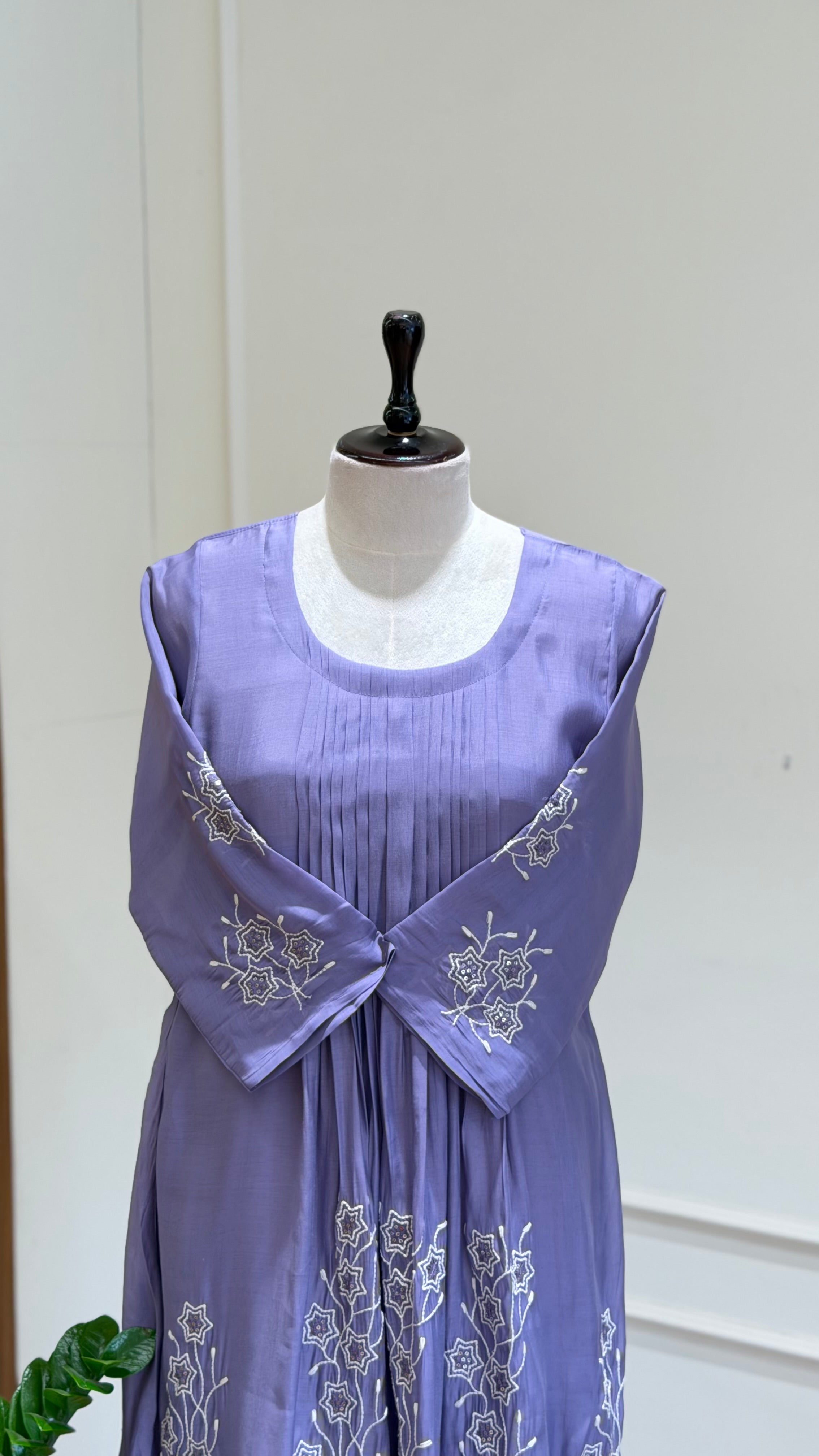 Lavender embroidered suit - 16146