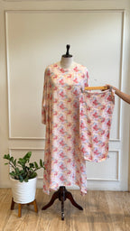 Pure Crepe Floral Kaftan Co-ord Set-17003