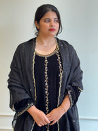 Beautiful Handworked Velvet suit- 16555
