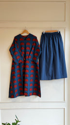 Collar patterned Cotton Co-ord Set-17598
