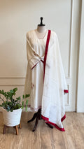 Beautiful White and red handworked suit - 16538