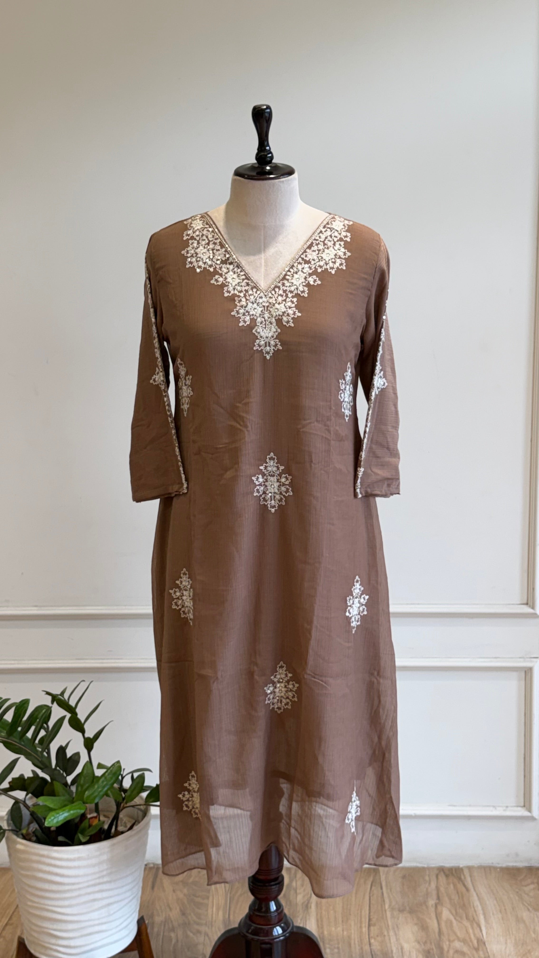 Thread Embroidered Anarkali Suit-A17006