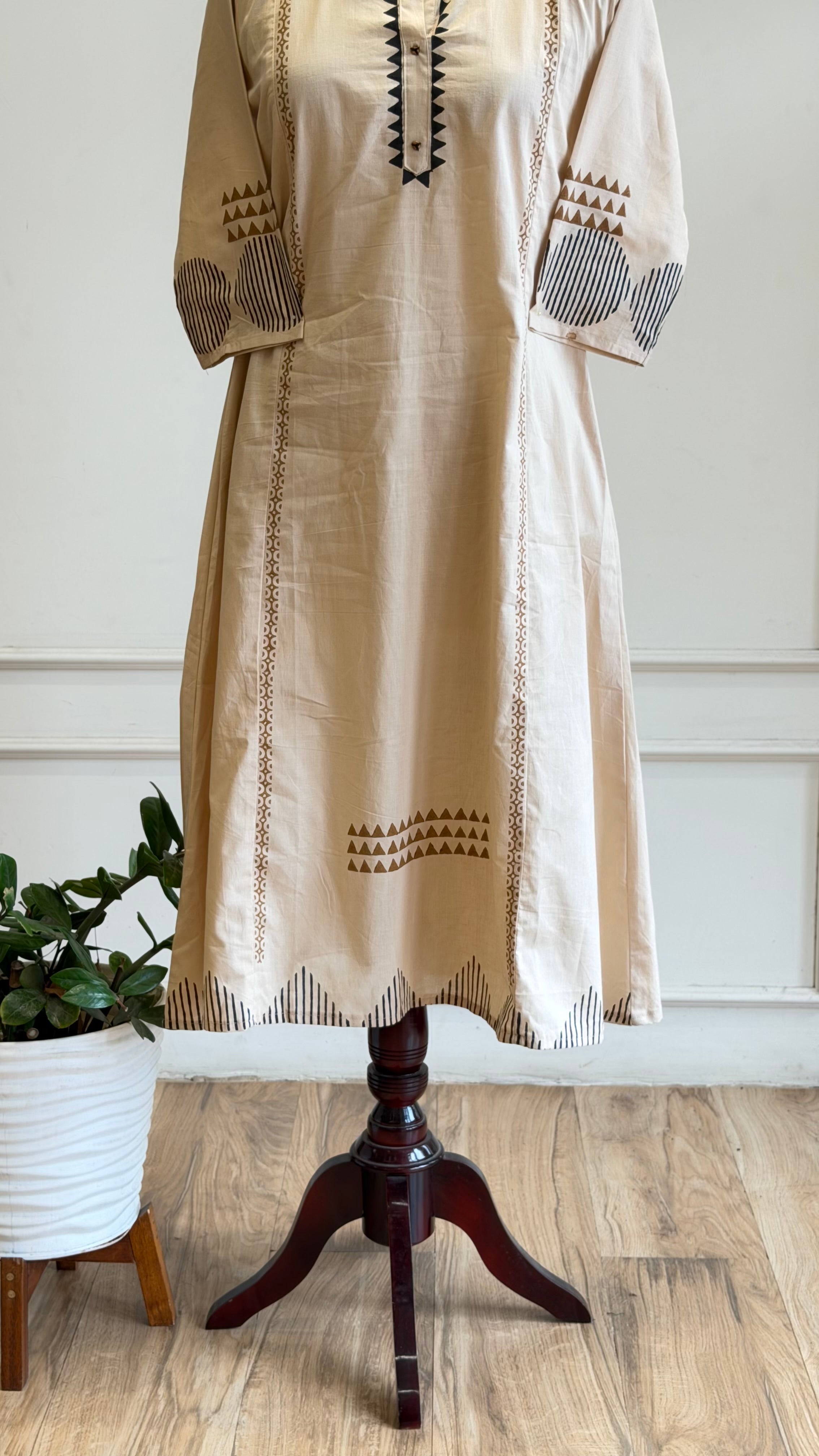 Geometric Printed Cotton Kurta Set-17020
