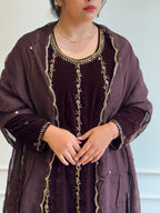 Beautiful Handworked Velvet suit- 16555