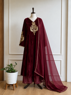Velvet Partywear Anarkali Suit-17236