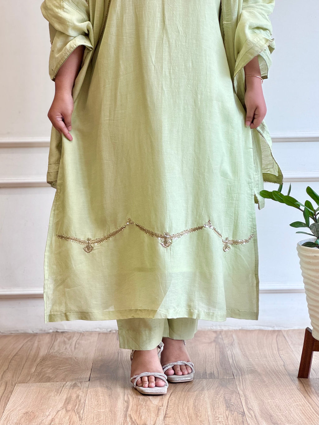 Lime Green Handworked suit-16676